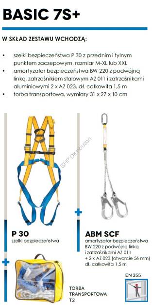 BASIC 7S+ Zestaw powstrzymujący upadek do pracy na rusztowaniach PROTEKT